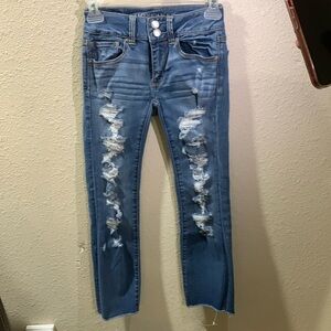 American eagle cropped jeans size 00